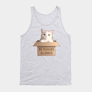 Box Cat No Humans Allowed Tank Top